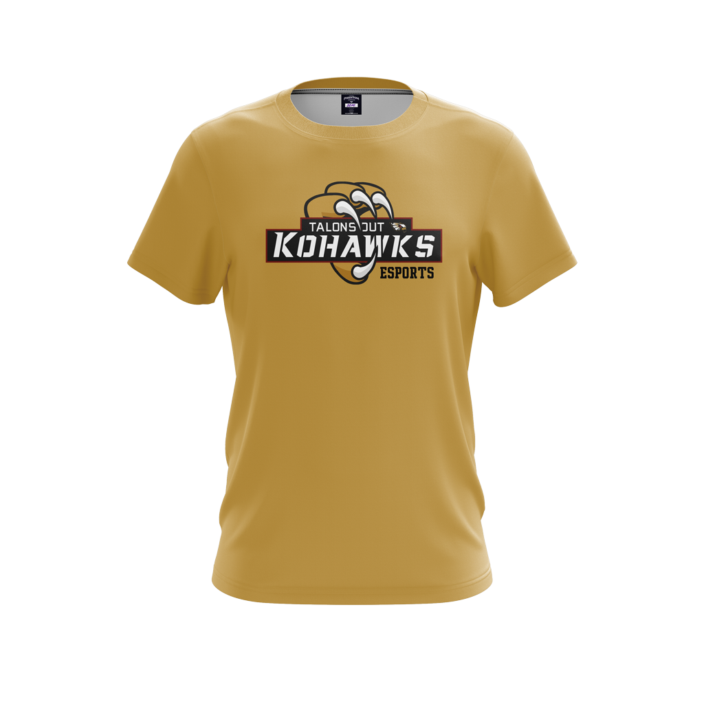 Coe College Talon Short Sleeve T Shirt Gold EsportsGear LLC coe-college-talon-short-sleeve-t-shirt-gold-esportsgear-llc