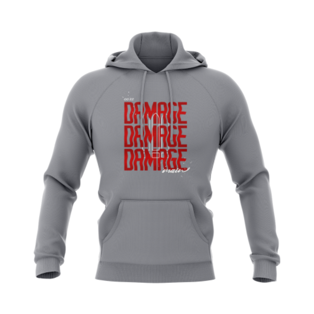 Damage Main [DTF] Unisex Tri-Blend Pullover Hoodie Gray