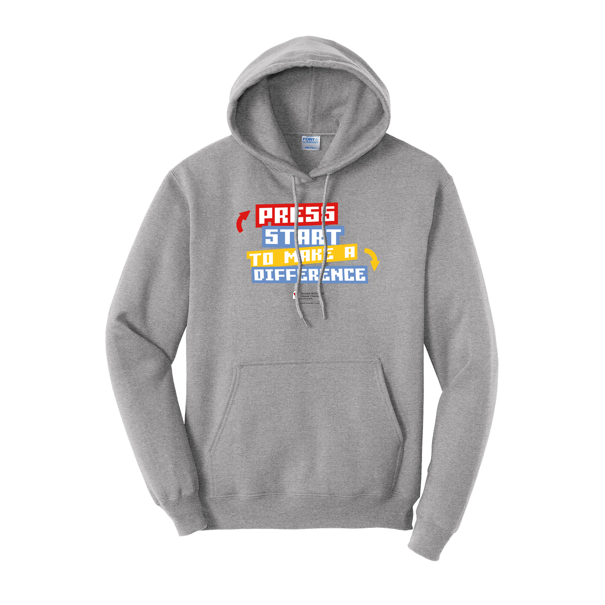 RMHC DTF Pullover Hoodie Press Start Gray