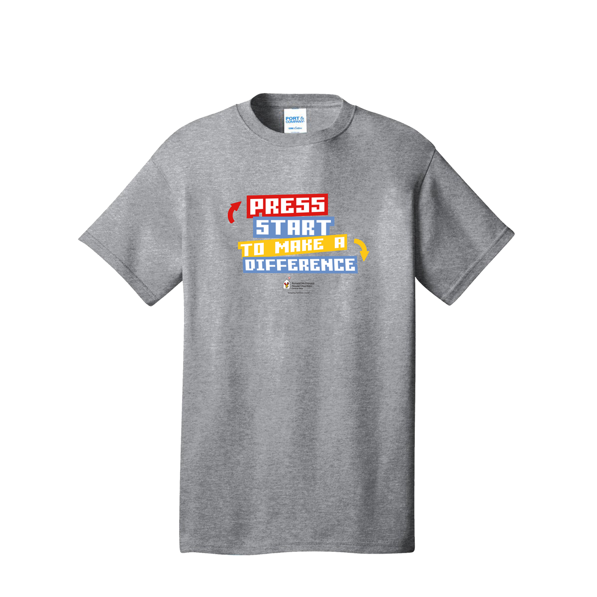 RMHC Unisex Short Sleeve T-Shirt Press Start Gray