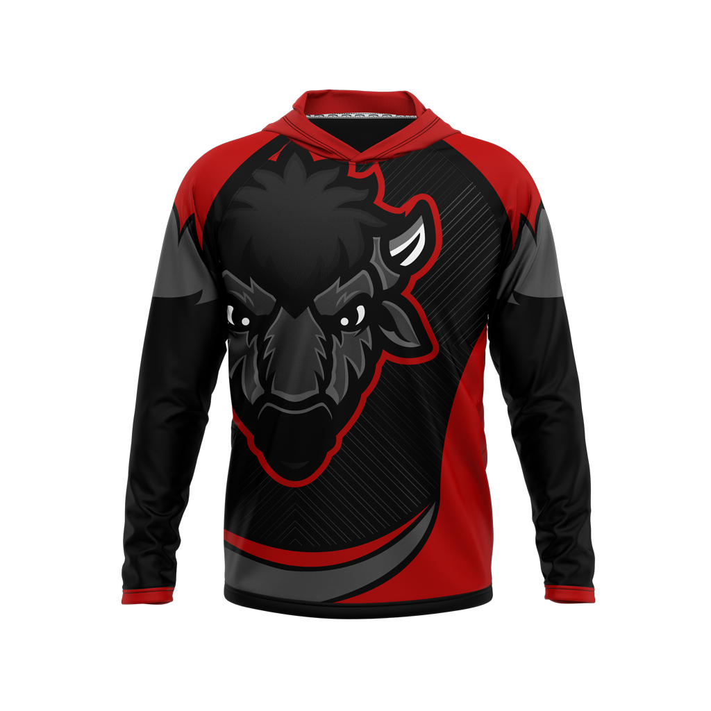 Bison Esports | Phantom Series | Raglan Long Sleeve Hooded T-Shirt