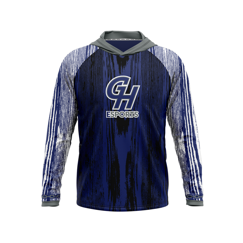 Grays Harbor College | Phantom Series | Raglan Long Sleeve Hooded T-Shirt