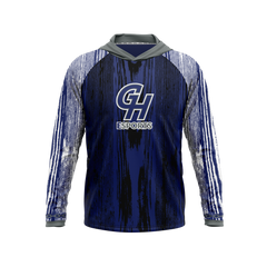 Grays Harbor College | Phantom Series | Raglan Long Sleeve Hooded T-Shirt