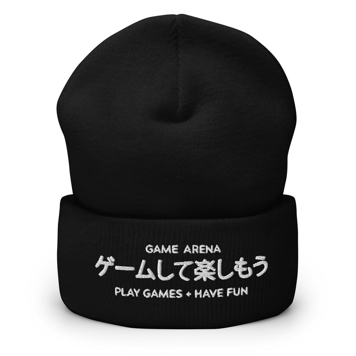 Game Arena Season 1 | On Demand | Embroidered Game & Have Fun! Cuffed Beanie - Black