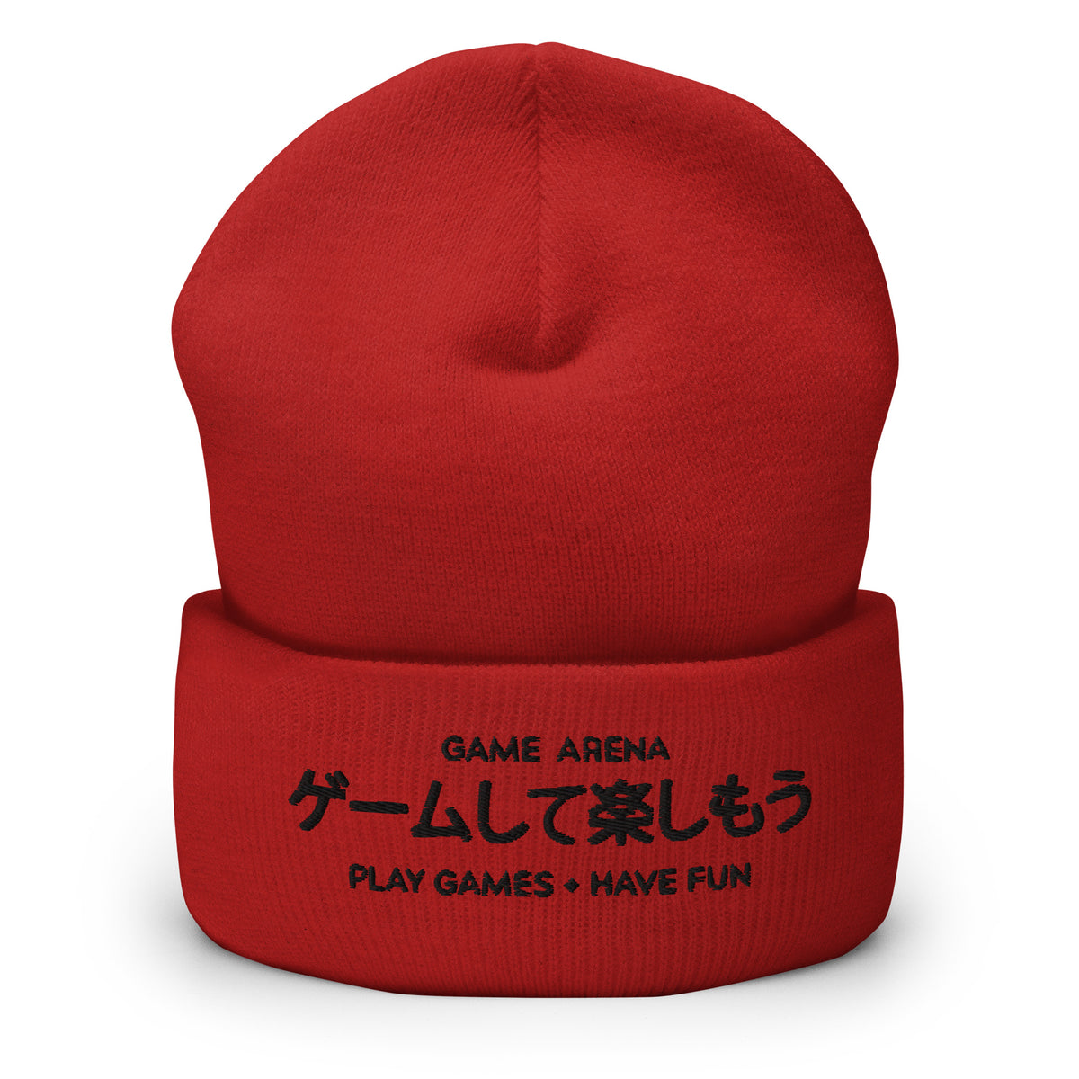Game Arena Season 1 | On Demand | Embroidered Game & Have Fun! Cuffed Beanie - Red